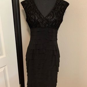 Black lace cocktail dress